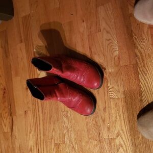 Elegant Red Ankle Booties